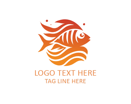 Digital Tech Tropical Fish Flat Logo