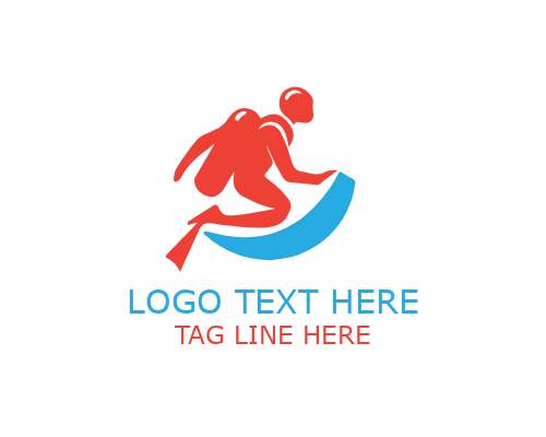 Diver Emblem Logo for Marine and Diving Brand Identity