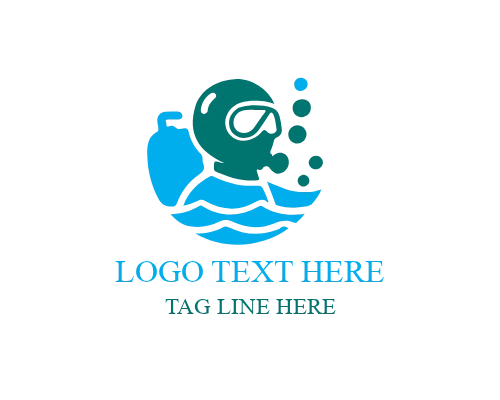 Diver Silhouette Logo for Underwater Sports and Marine Branding