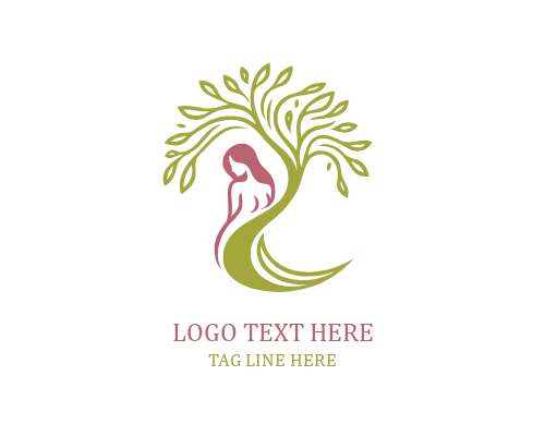 Divine Earth Woman Tree Logo