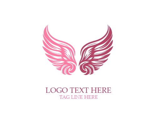 Divine Protection Angel Wings Logo
