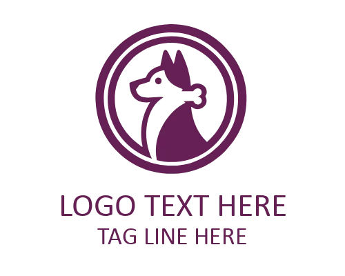 Dog bone Emblem Logo