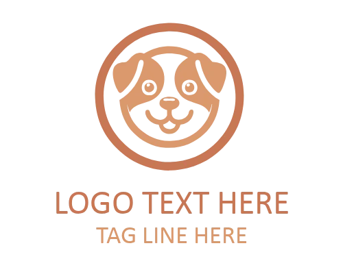 Dog Circle Badge Emblem Logo