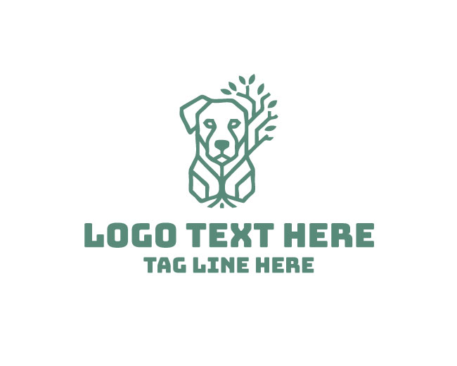 Dog Forest Paw Logo