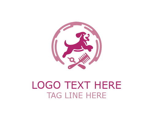 Dog Grooming Pet Wash Logo