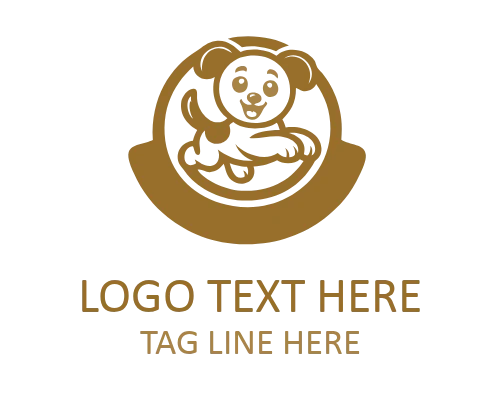 Dog Guardian Shield Emblem Logo