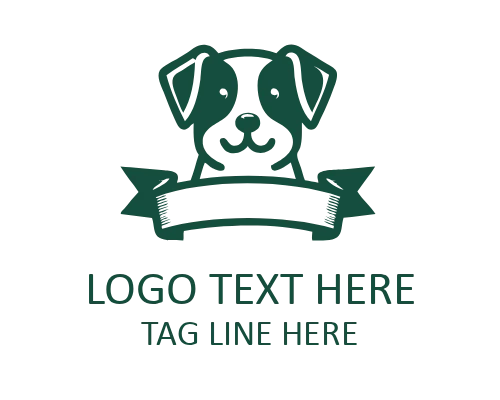 Dog Power Shield Emblem Logo