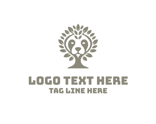 Dog Tree Branch Circle Logo