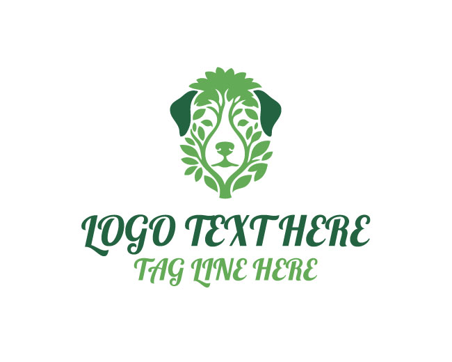 Dog Tree Paw Print Logo