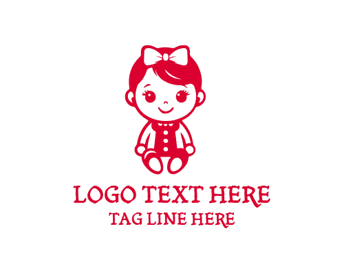 Doll Face Logo for Kids and Baby Product Branding