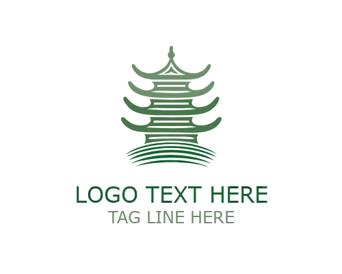 Dome and Pillars Traditional Architecture Logo for Cultural Branding