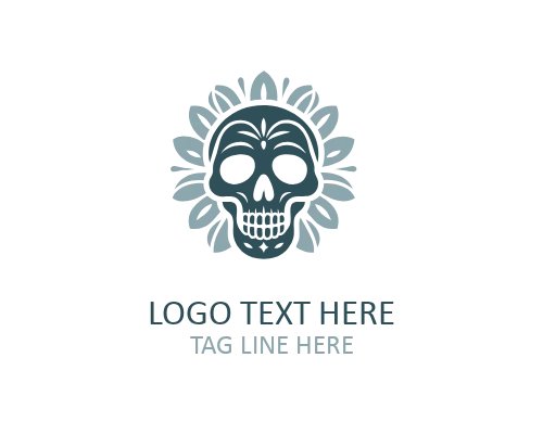 Double Rose Sugar Skull Logo