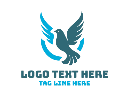 Dove Flying Over Branch Logo