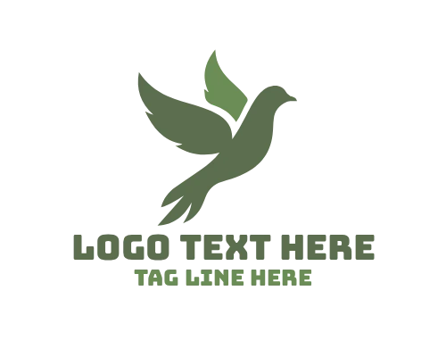 Dove Flying Over Lake Logo