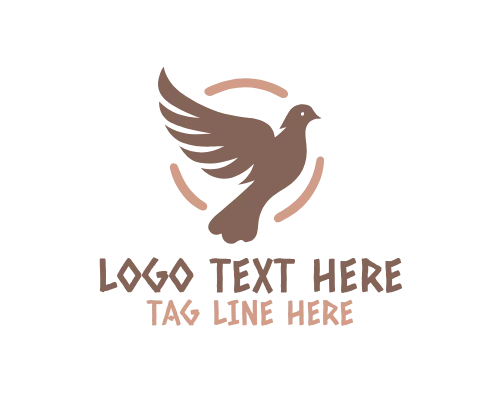 Dove Flying Over Mountains Logo
