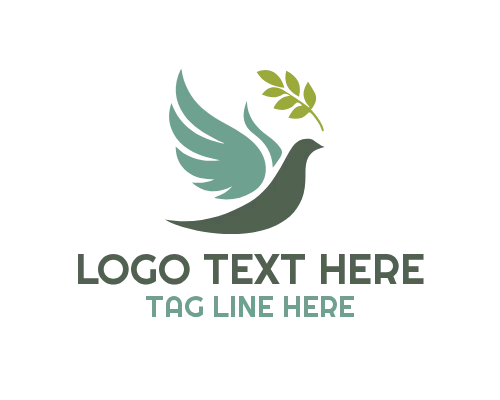 Dove Flying Silhouette Logo