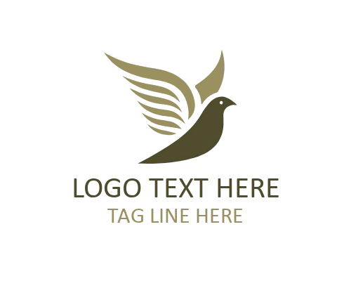 Dove Flying with Branch Nature Logo