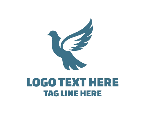Dove Heart Wings Love Peace Logo