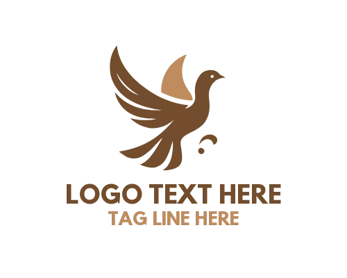 Dove Hovering Over Lake Logo