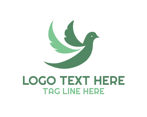 Dove Hovering Over Trees Logo