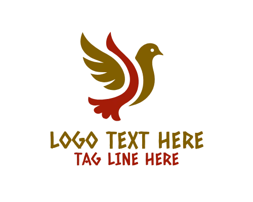 Dove Perched on Branch Nature Logo