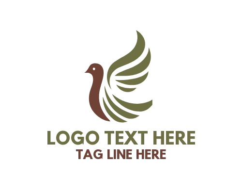 Dove Reflection Peace Nature Logo
