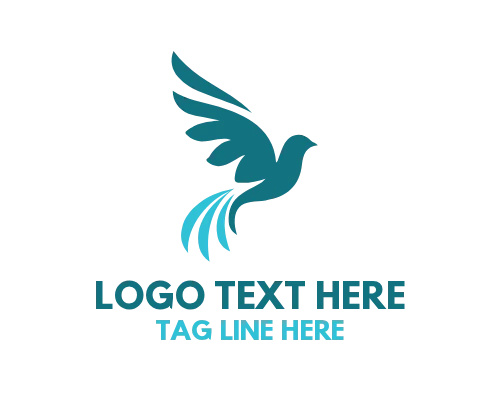 Dove Soaring Line Logo