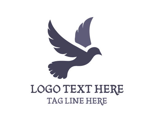 Dove Soaring Over Water Logo
