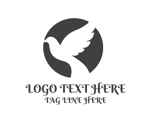 Dove Soaring Silhouette Logo