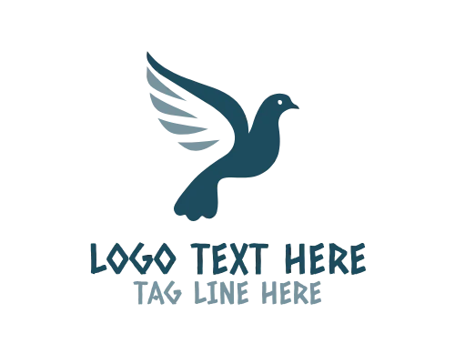 Dove Wing Heart Peace Logo