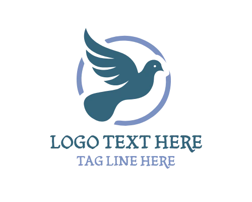 Dove with Open Wings Freedom Logo