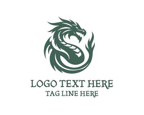 Dragon Silhouette Logo for Fantasy Identity