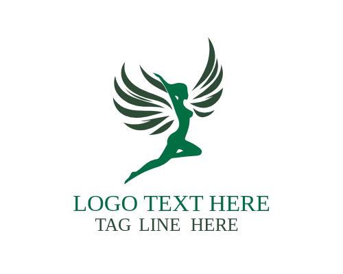 Dreamlike Flying Woman Logo for Creative Expression