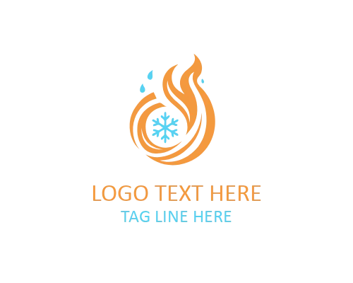 Dual Element Fire and Ice Logo for Power Branding and Modern Identity