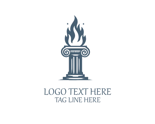 Dual Flame Pillar Logo for Power, Balance, and Energy-Focused Brands
