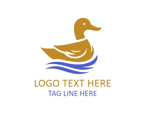 Duck Golden Sun Logo for Nature and Luxury Brands