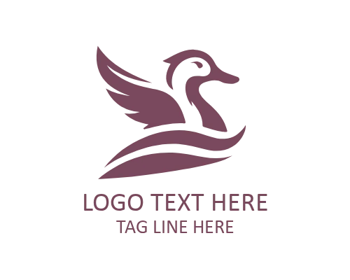  Duck on Lake Minimal Logo for Nature Brands