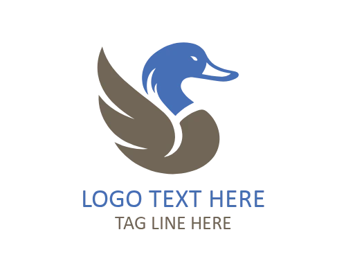 Duck Reflection Symmetry Logo for Creative Brands