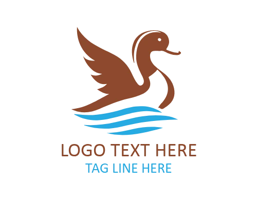Duck Sunset Horizon Logo for Nature Brands