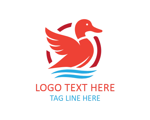 Duck Water Ripple Logo for Aquatic Brands