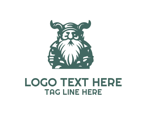 Dwarf Helmet Emblem Logo