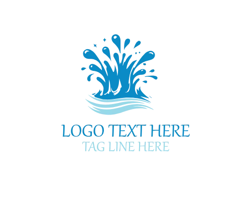 Dynamic Blue Splash Logo for Beverage Companies