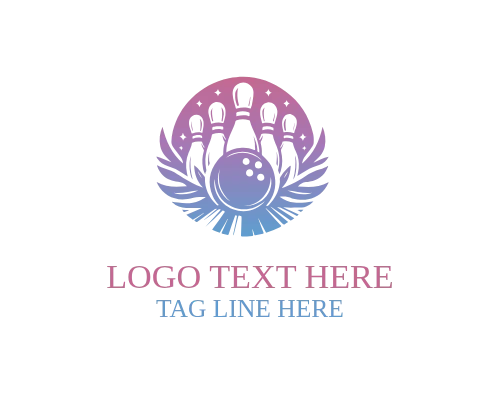 Dynamic Bowling Ball Game Logo