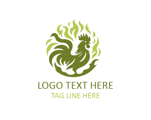 Dynamic Fire Rooster Logo for Energetic and Bold Brands