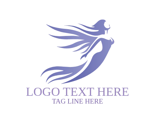 Dynamic Flying Woman Logo for Active Brands