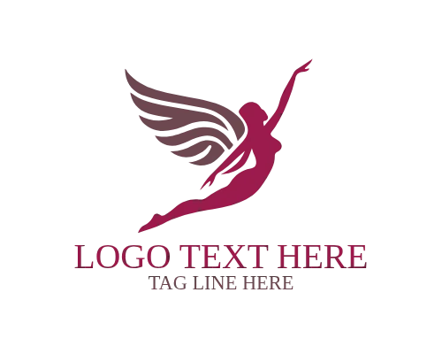 Dynamic Flying Woman Logo for Energetic Brands
