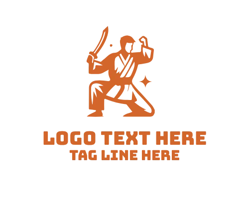 Dynamic Karate Kick Logo