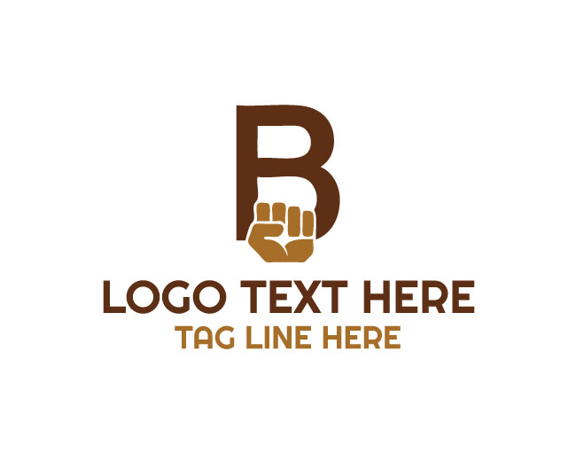 Dynamic Letter B Fist Logo