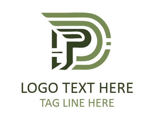 Dynamic Letter P and D Logo for Startup Branding