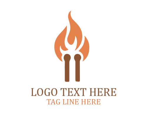  Dynamic Matchstick Flame Logo